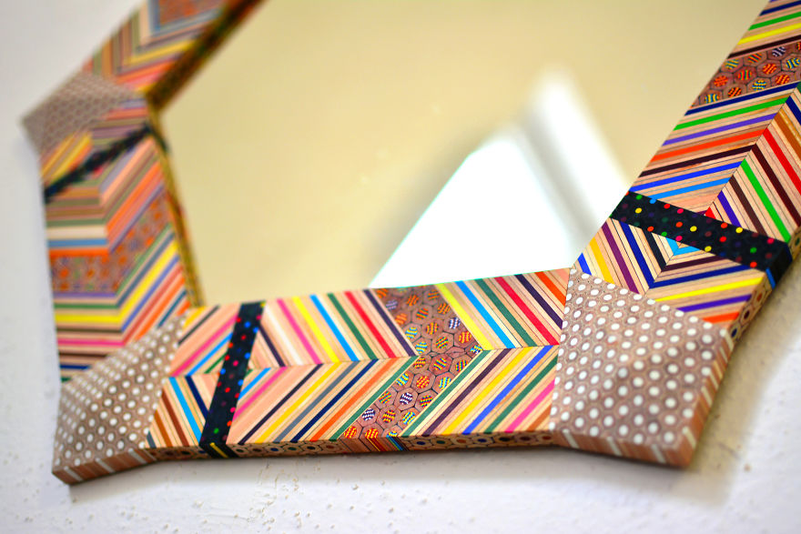 Mirror Made Of Colored Pencils By Carbickova