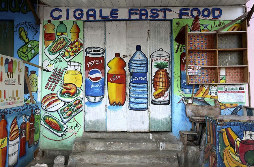 Artist Turns Façades Of Small Businesses Into Works Of Art In Somalia
