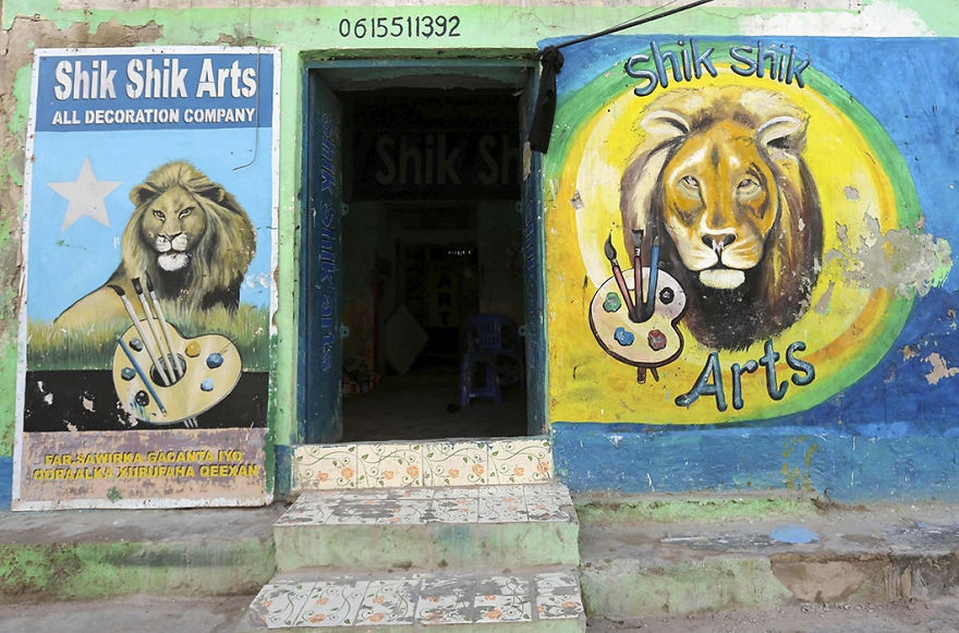 Artist Turns Façades Of Small Businesses Into Works Of Art In Somalia