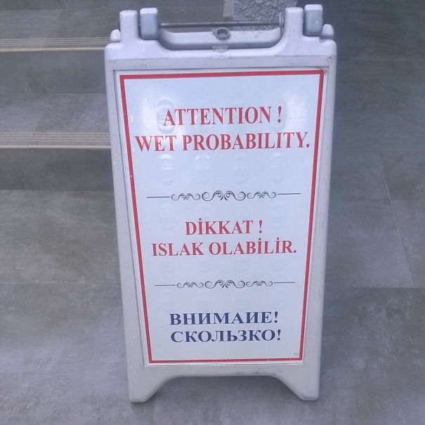 Wrong translated warning sign 
