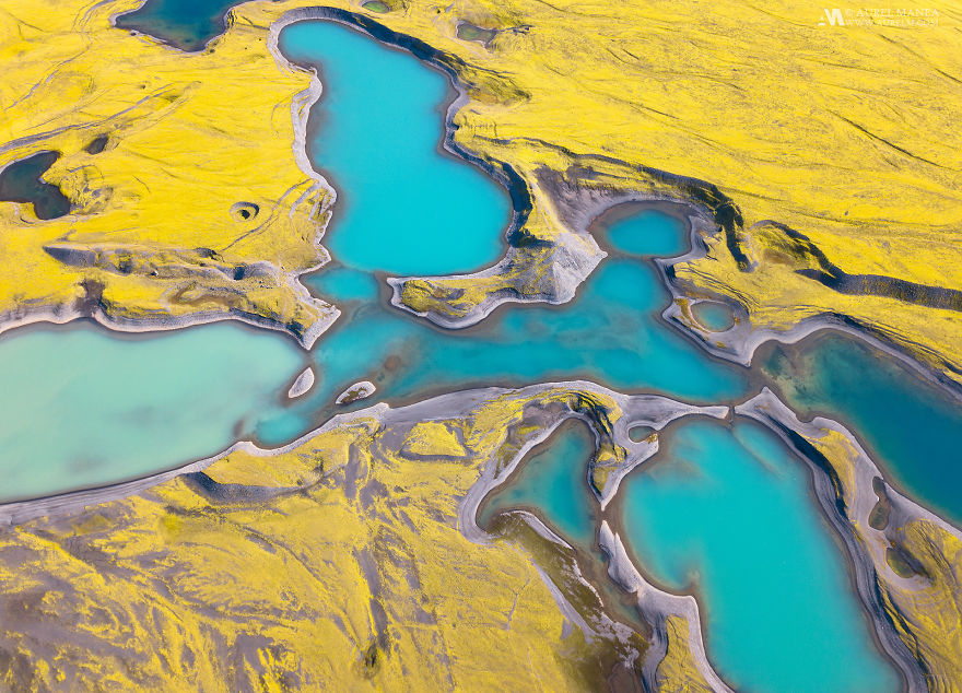 Discovering The Virgin Colorful Lakes Of Iceland With A Drone