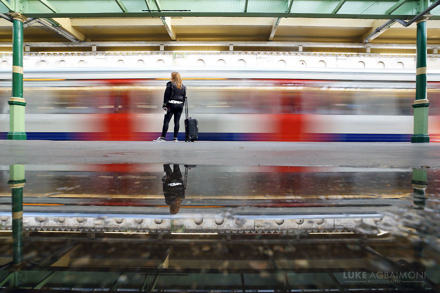South Kensington Station - Puddle Reflection