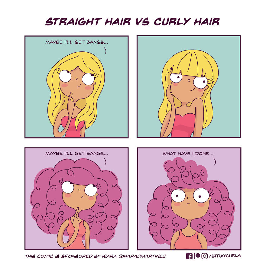 I Illustrated What It's Like Living With Curly Hair | Bored Panda
