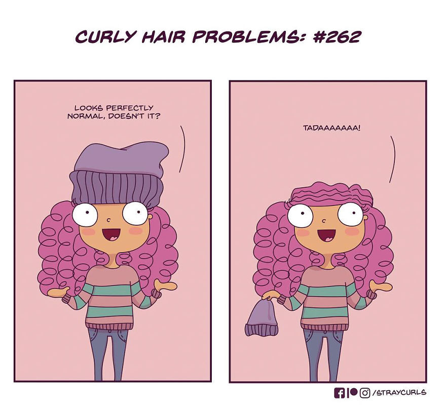 I Illustrated What It's Like Living With Curly Hair | Bored Panda