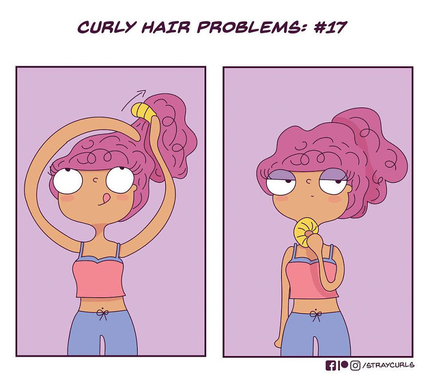 I Create Comics Based On Curly Hair Problems