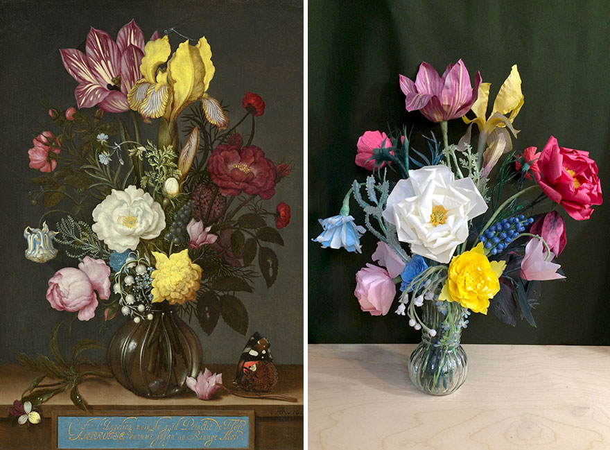 I Reimagine Famouse Floral Still Lifes In Paper Flowers