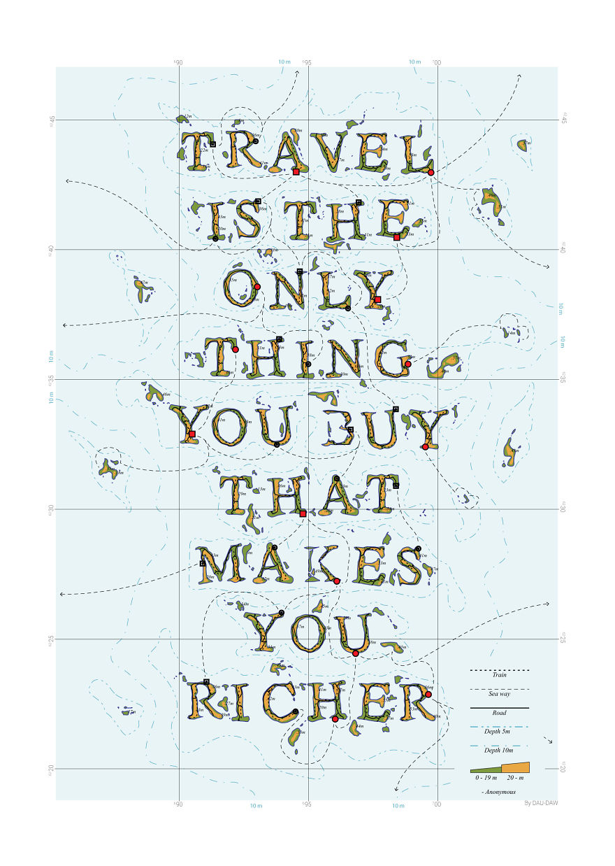 I Turn Famous Travel Quotes Into Maps