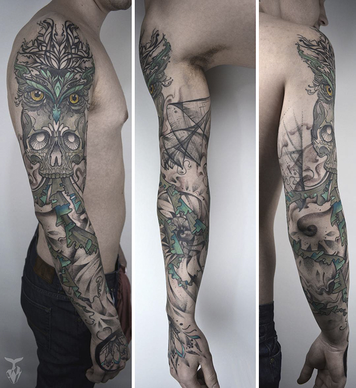 Artist Brandon Lea tattooing at Voluta Tattoo Indianapolis  Voluta Tattoo