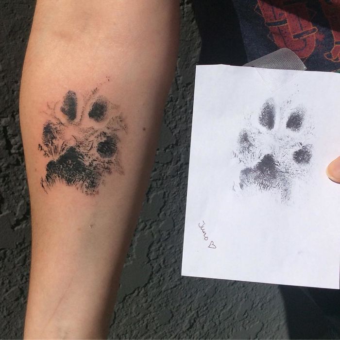 Las huellas de perro quedan genial como tatuajes, aquí tienes la prueba | Bored