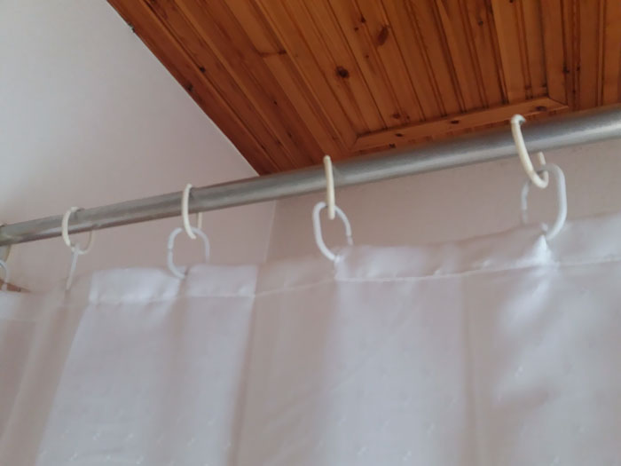 My Shower Curtain Was Slightly Too Short But Some Extra Curtain Rings Solved That Problem For A Quick Fix