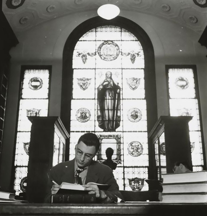 Man Studying In A Library, 1948, Columbia University
