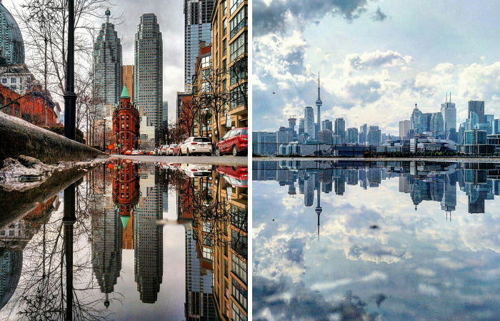 I Travel The World To Photograph The Parallel Worlds Of Puddles With My Smartphone (New Pics)