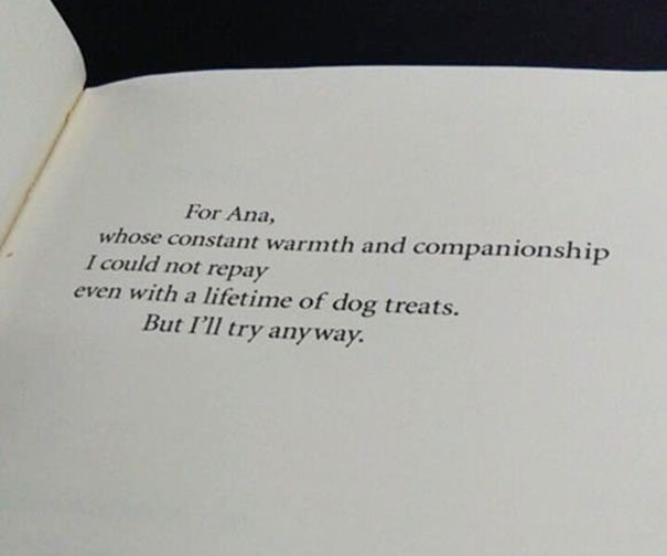 Picked Up A Book By My Lecturer And I'm Pretty Sure The Dedication Is To His Dog