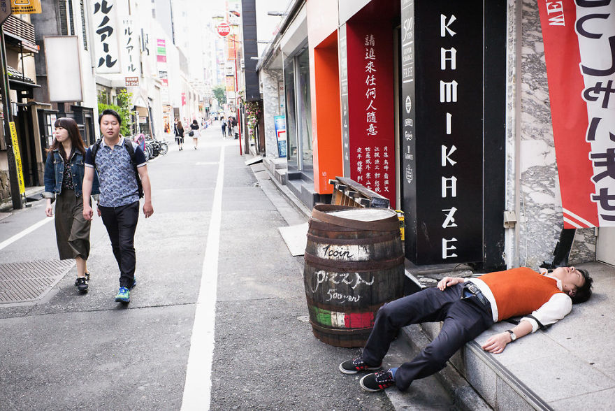 Drunk Japanese Street Girl