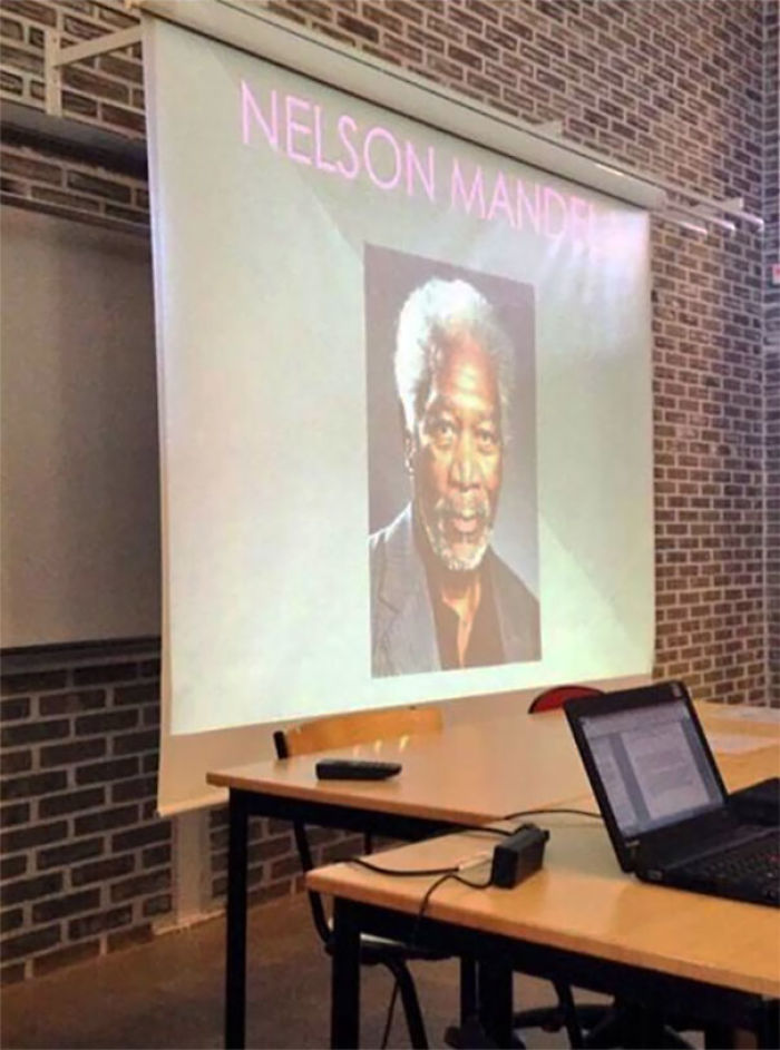 Tenían que hacer una presentación sobre Nelson Mandela y...