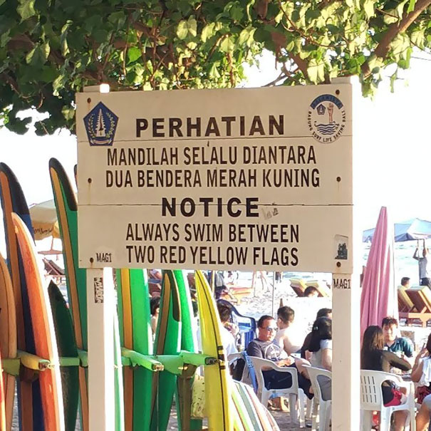 Wrong translated swimming sign 