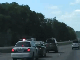 Cop Trolls Slowpoke Driver In The Fast Lane gif 