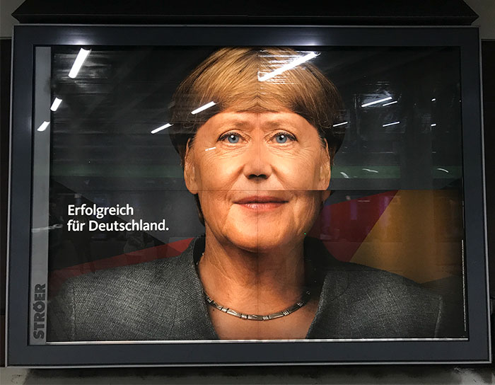 This Poster Of Chancellor Merkel Where One Quarter Was Simply Mirrored