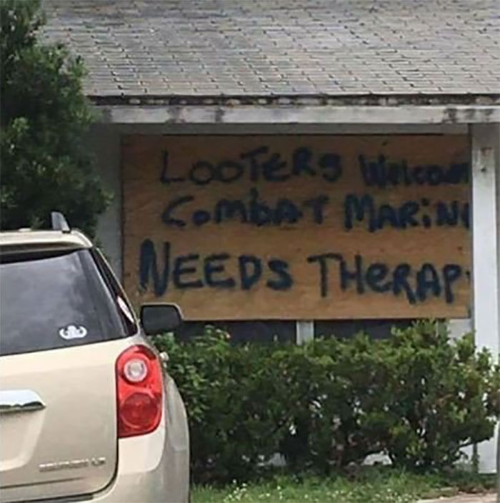 Looters Welcome Combat Marine Needs Therapy