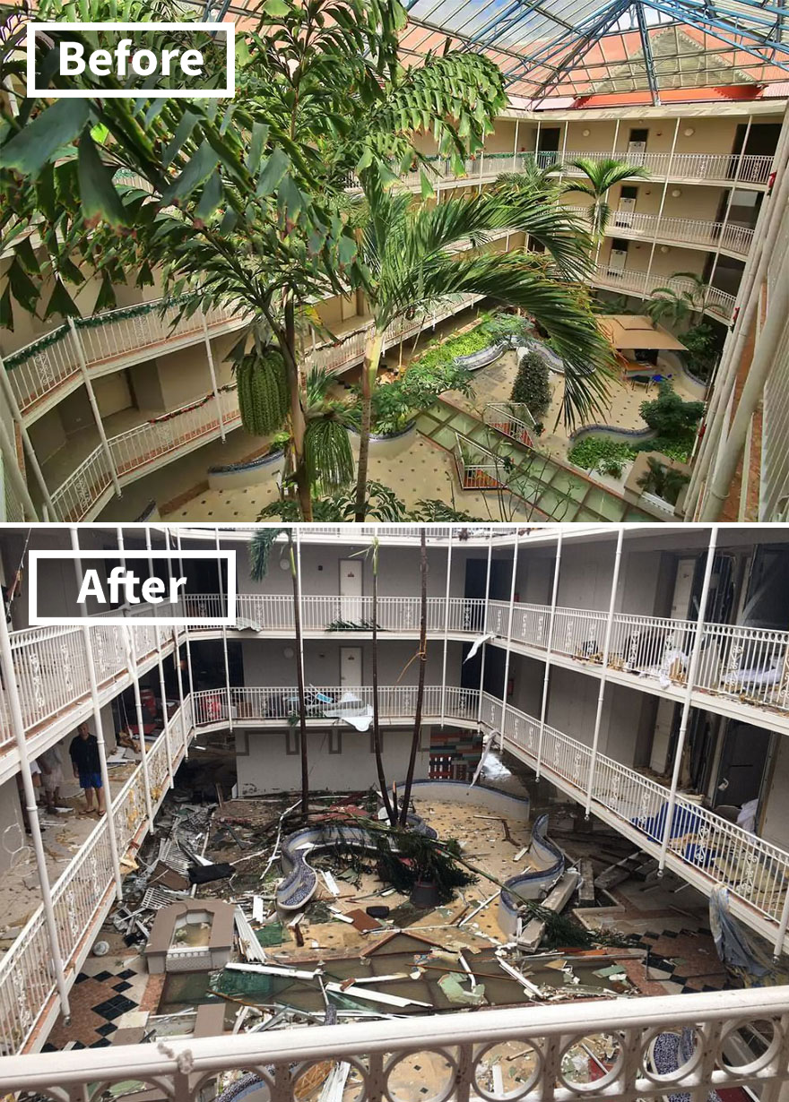  Beach Plaza Hotel In St Martin (Before And After Irma Damage)