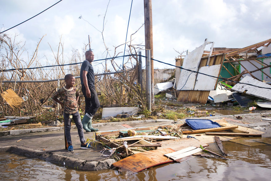 People Inspect The Damage In Marigot, Saint-martin