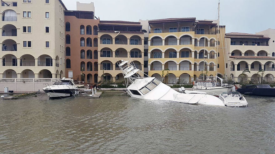 Luxury Yachts Were Destroyed And Sunk As Huge Waves Battered The Coast Of St Martin Overnight