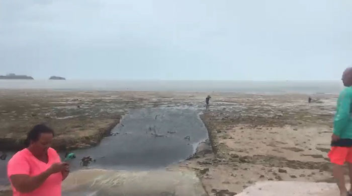 Irma Makes The Ocean Disappear From Florida And Bahamas Beaches And It's Terrifying