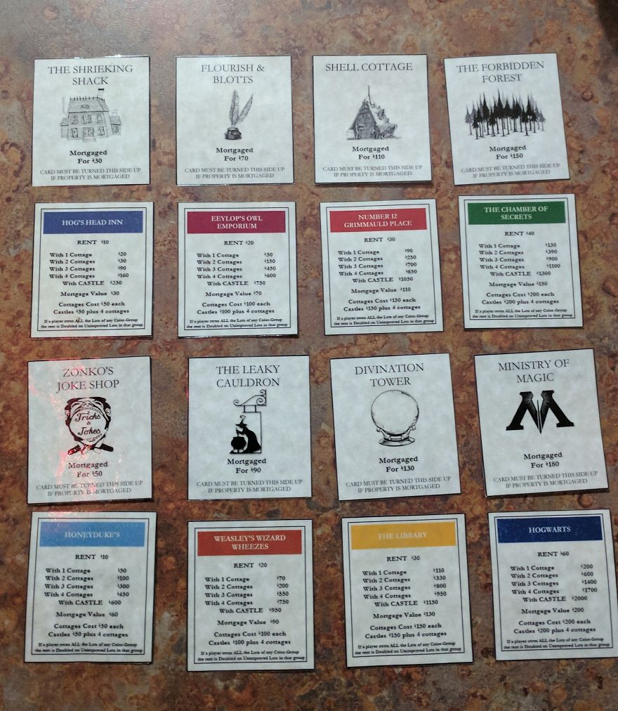 I Made A Harry Potter Monopoly Board