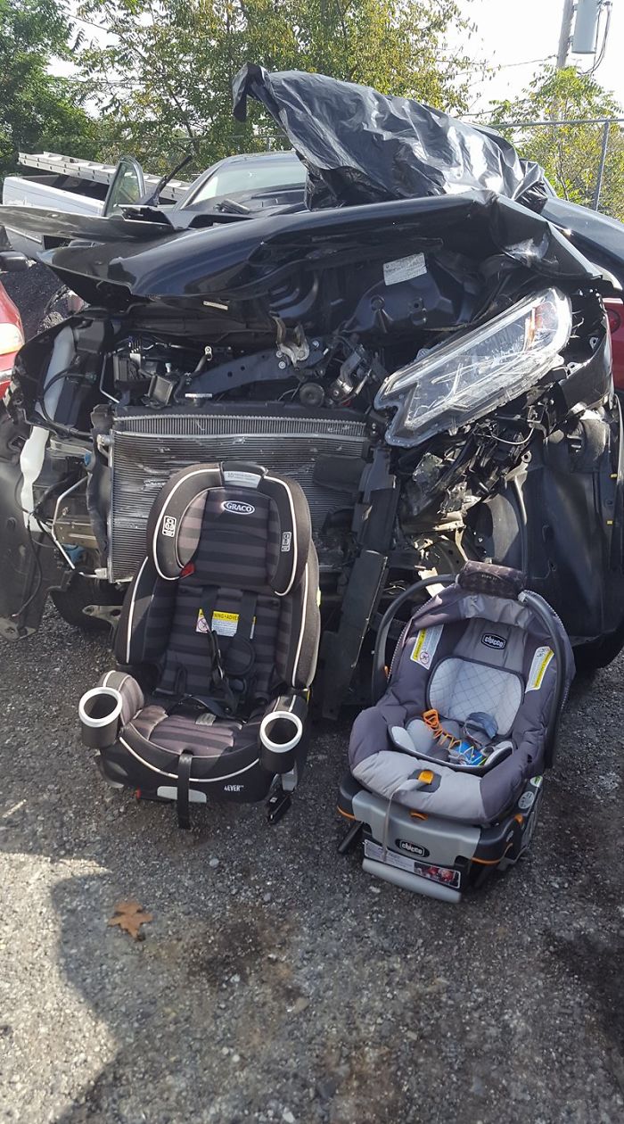 Mom's Shocking Car Accident Photo Is A Chilling Reminder To ALWAYS Put Your Kid In A Car Seat