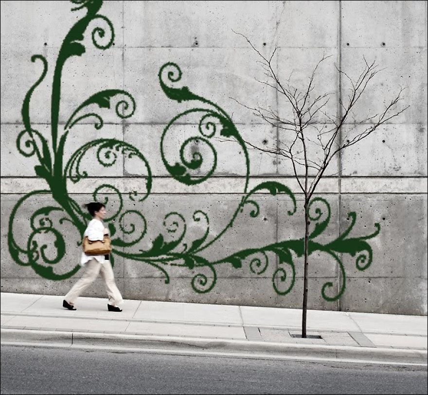 Ecological Graffiti, Street Art Made With Mosses