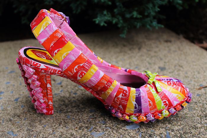 I Made A Purse And Heels To Match The Dress Made Of 10k Starburst Wrappers