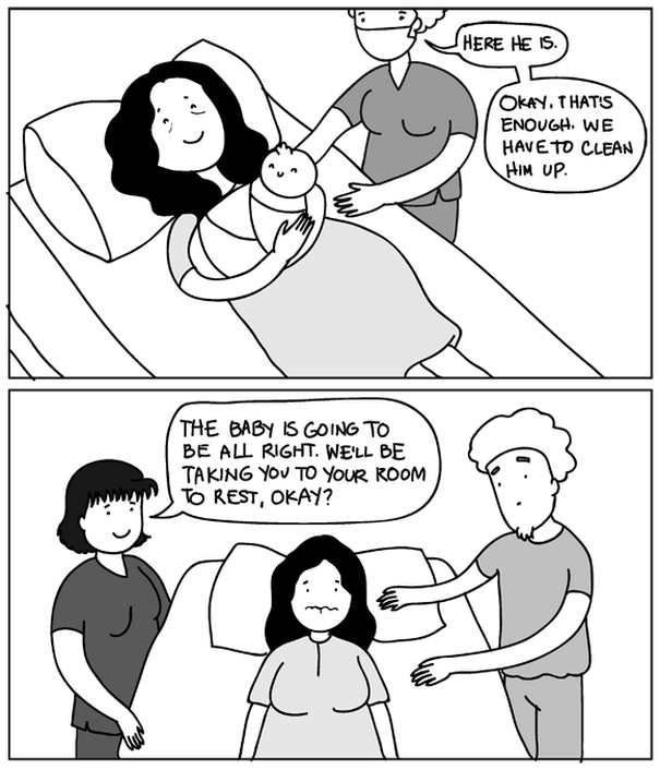 Expectations Vs Reality Of Giving Birth In 16 Brutally Honest Comics By A Mom Who Just Gave