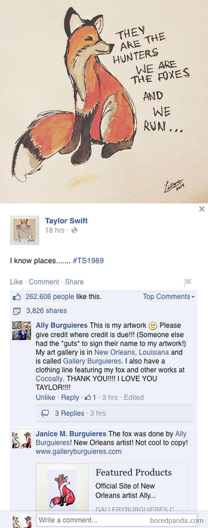 Taylor Swift Posted A Fan Art Which Later Turned Out To Be Art Thievery From Artist Ally Burguieres