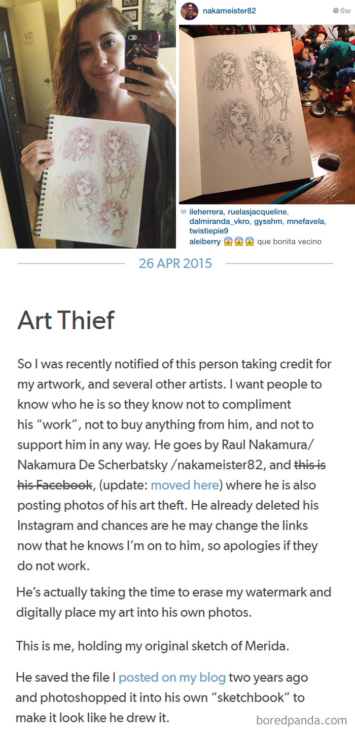 Art Thief Posting Work All Over The Internet As His Own Is Caught Red-Handed By The Artist And Called Out