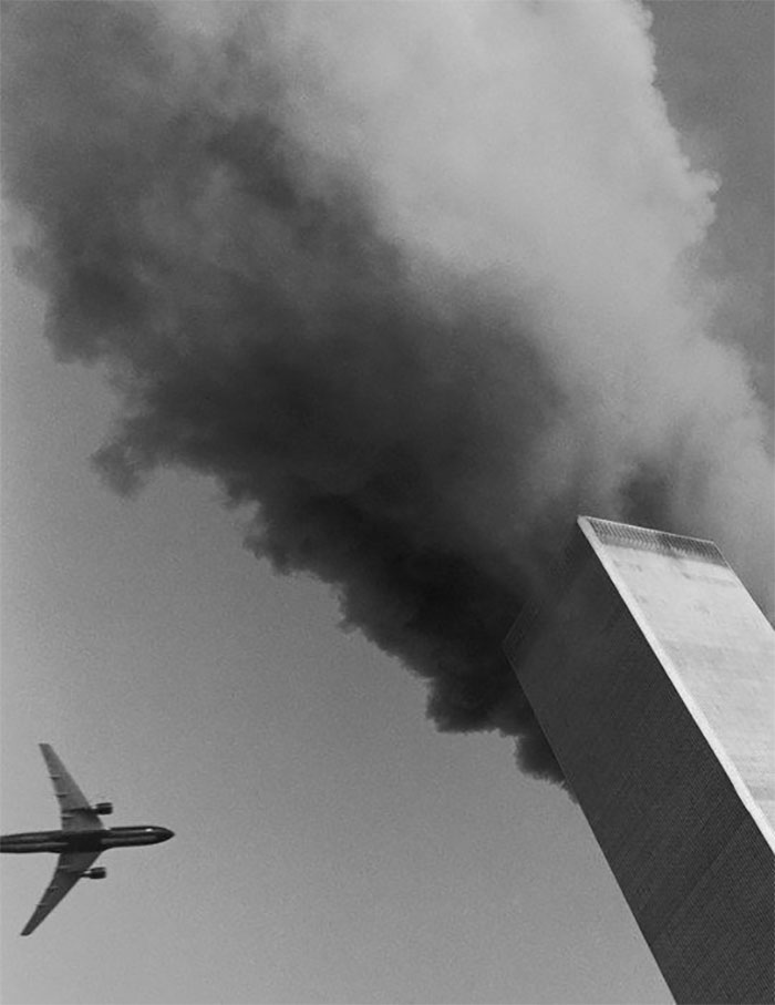 At Rector Street And Broadway, A Photographer Leaned Out His Window With A Medium-format Camera And Caught The Moment Before The Second Plane’s Impact