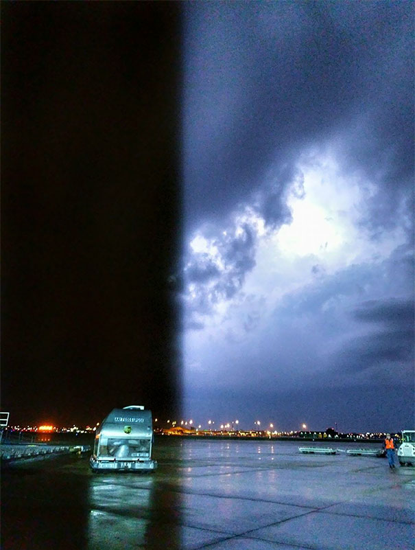 Cell Phone Picture From Friday Nights Storm. The Lighting Happened Right After The Camera Started Taking The Picture