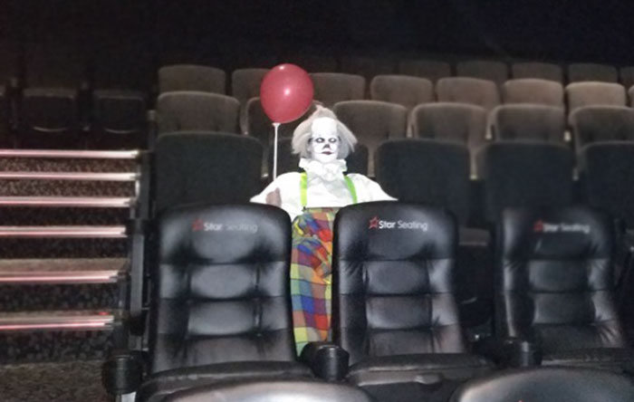 Guy Arrives First At “It” Screening, But There’s A Terrifying Clown In The Movie Theater Already