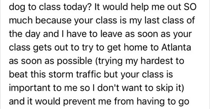 Girl Begs Professor To Let Her Bring Dog To Class To Save It From Hurricane, And His Response Wins Internet
