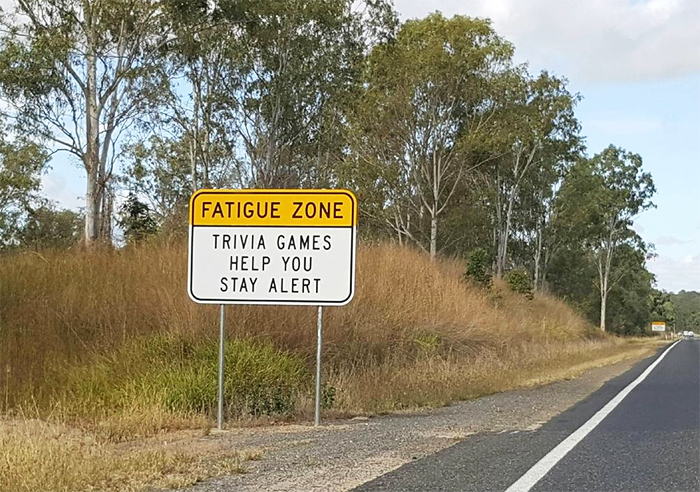 Australia Uses Trivia Signs To Keep Drivers Awake On Long And Boring Roads, And It's Genius