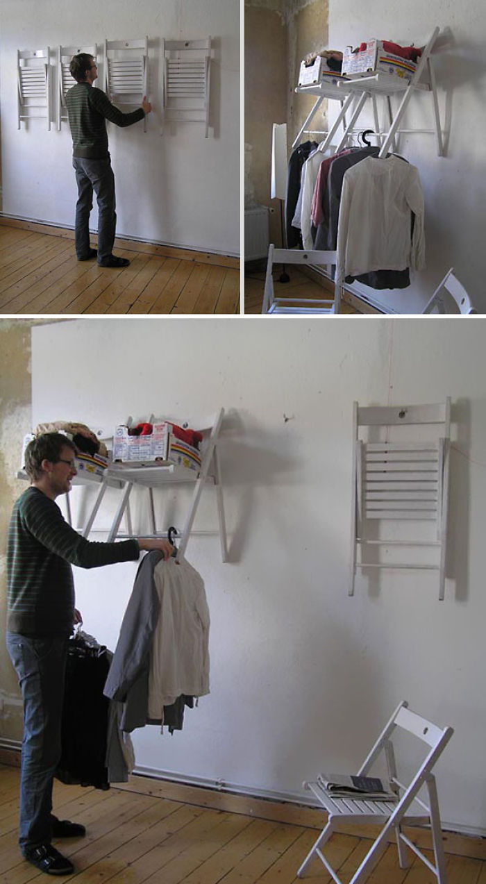 Use Old Chair To Make Shelves For Your Stuff