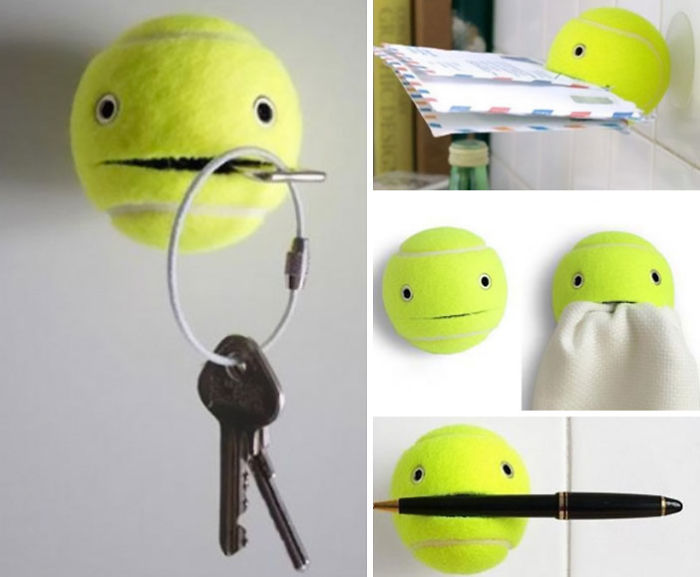 Puedes usar una pelota de tenis para sostener objetos