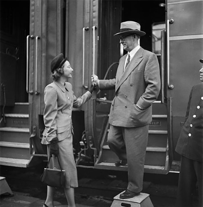 Man Exiting Train, 1948