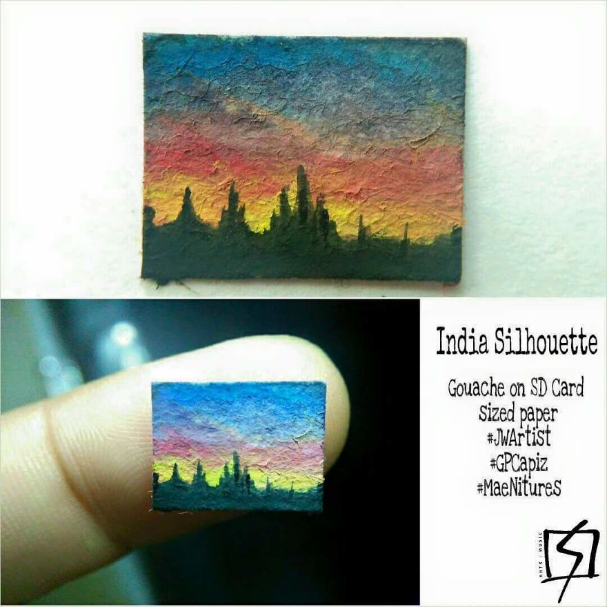 I Paint With Gouache On Rice Grains And Tiny Pieces Of Paper!