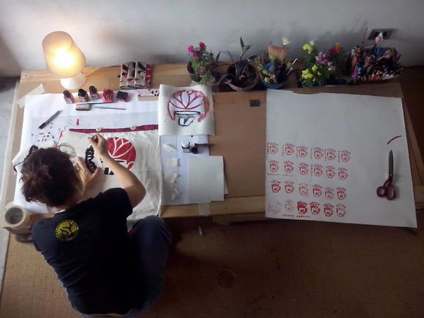 My Boyfriend Observed For A Few Days Me Making My Artworks And He Noticed That I Was Always Sitting On The Floor, So He Built A Table Just For My And My Creative Habits. :-)