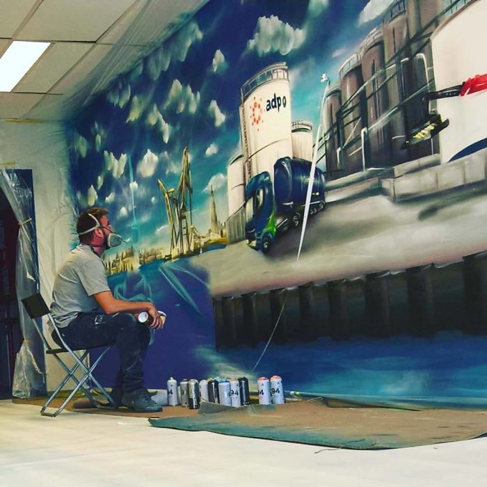 I Made This Mural In The Port Of Antwerp, Belgium