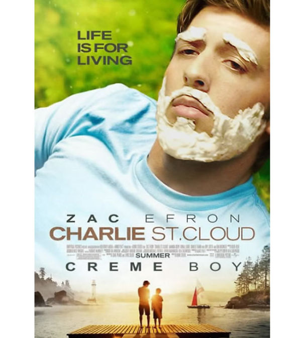 Guy Photoshops His Shaving Creme Character 'Creme Boy' In Movie Posters