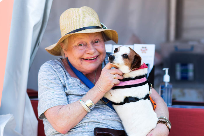 My Shelter Holds An Annual Dog Adoption Day In A Public Park. Seeing This Lady With Her New Best Friend Made My Day