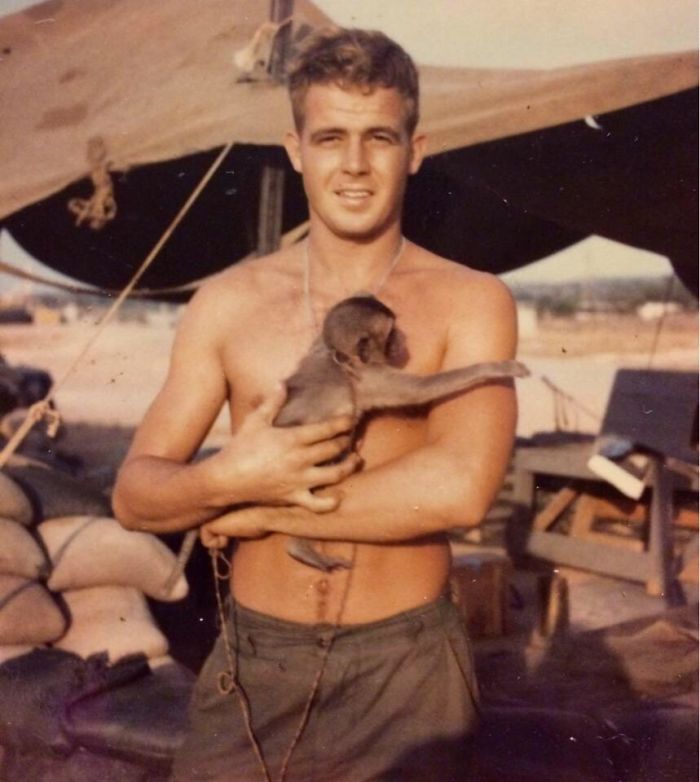 My Dad And His Pet Monkey In Vietnam, 1966