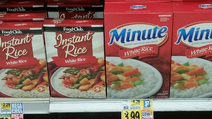 The Plate From The Store Brand Rice Lines Up Almost Perfectly With The Plate From The Name Brand Rice
