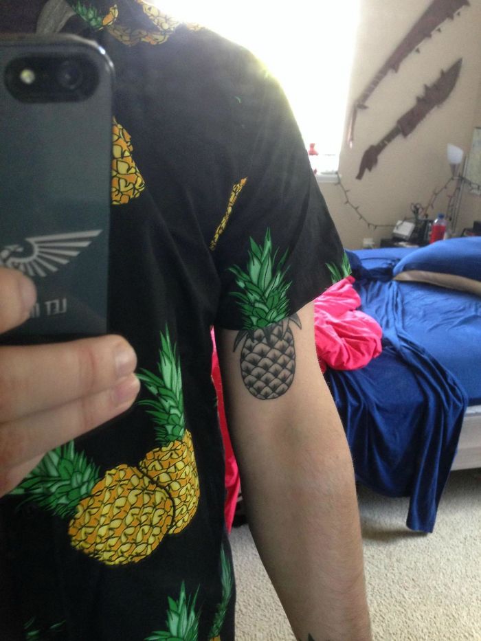 My Pineapple Shirt Lines Up With My Pineapple Tattoo
